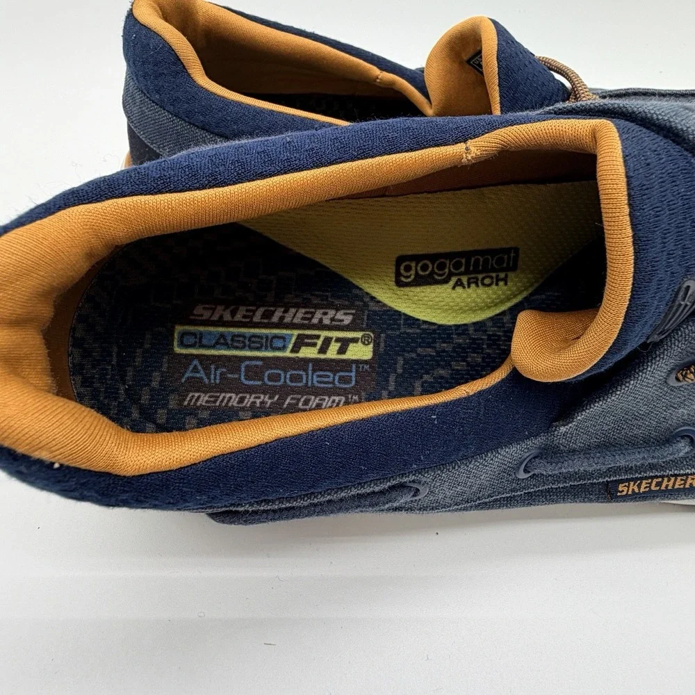Skechers Shoes Men's Sz 9 Navy Blue Bellinger Garmo Slip On Loafers